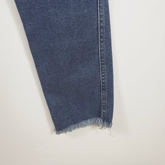 Free People High Rise Jeggings In Deep Indigo Blue With A Frayed Hem Sz 29 NWT - Picture 7 of 11